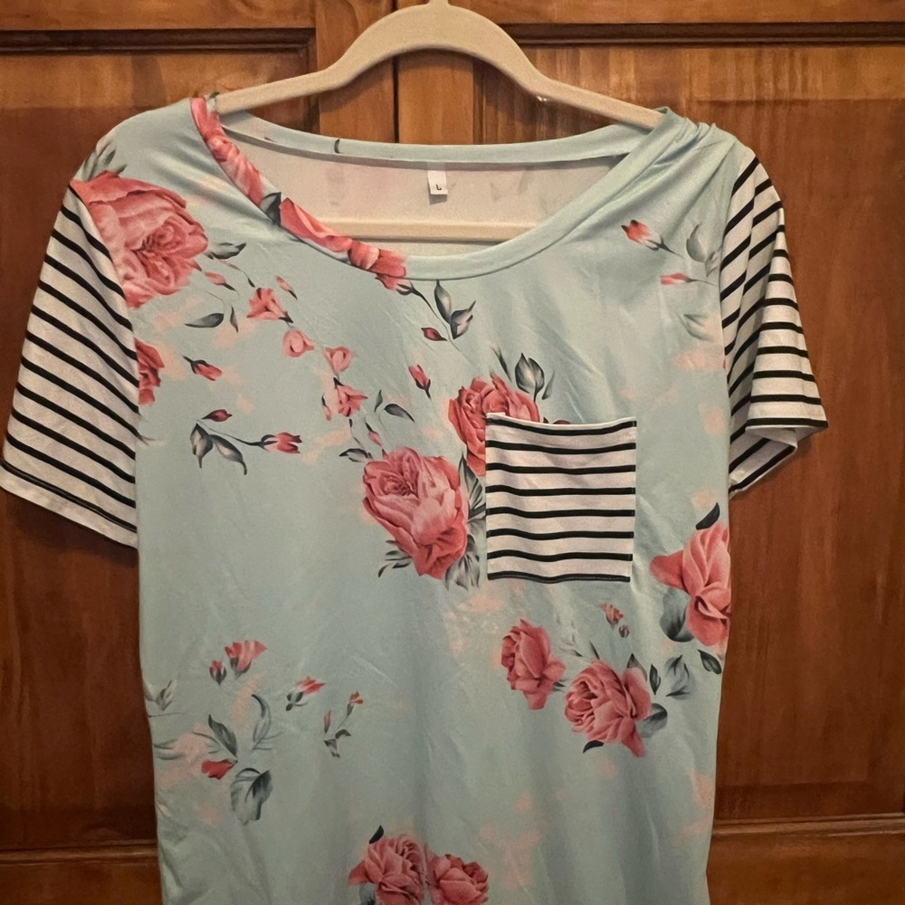 Floral Striped Women's Top